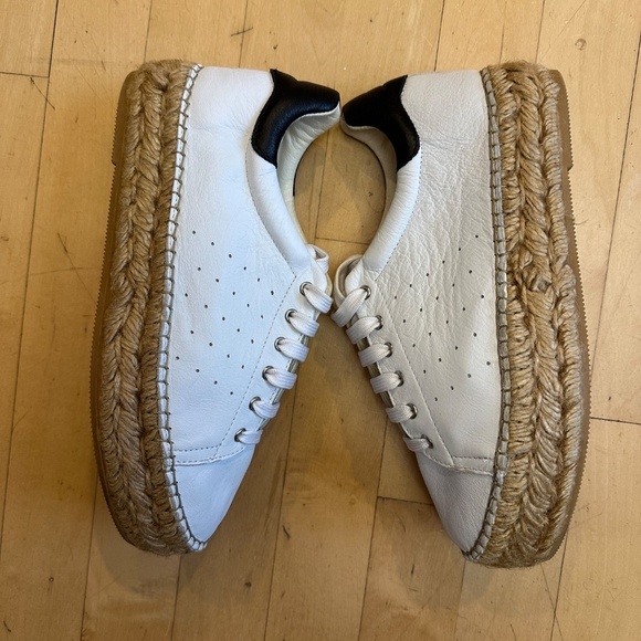 The Shoe Box white espadrille platform sneaker, 9, CB2328 - Picture 3 of 6